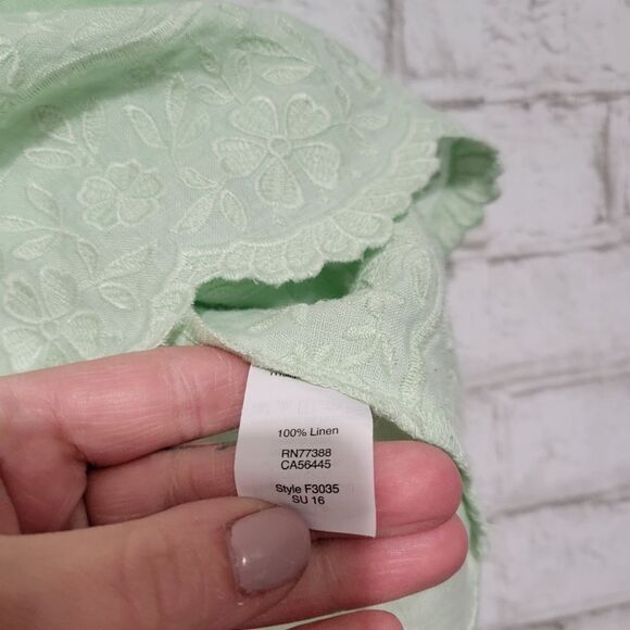 J Crew light green linen top - Picture 8 of 13